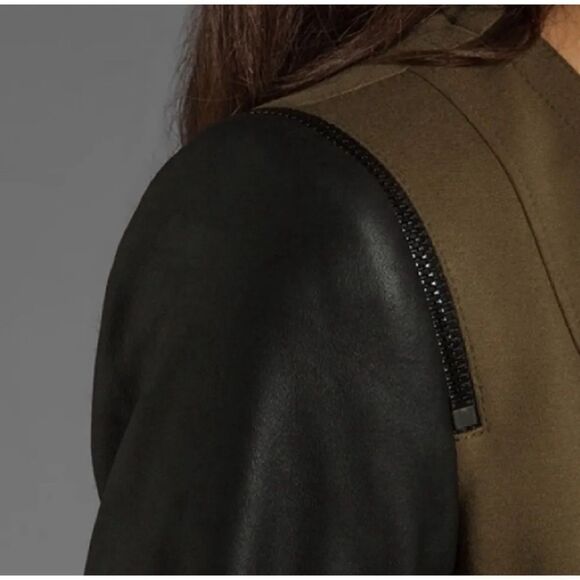 Theory Yaisa Pryor Leather Sleeve Blazer Size S / Excellent - Picture 4 of 8